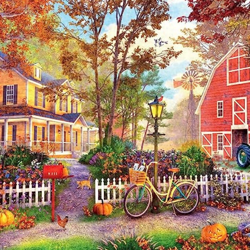 Buffalo Games - Country Life - Autumn Farmhouse - 500 Piece Jigsaw Puzzle